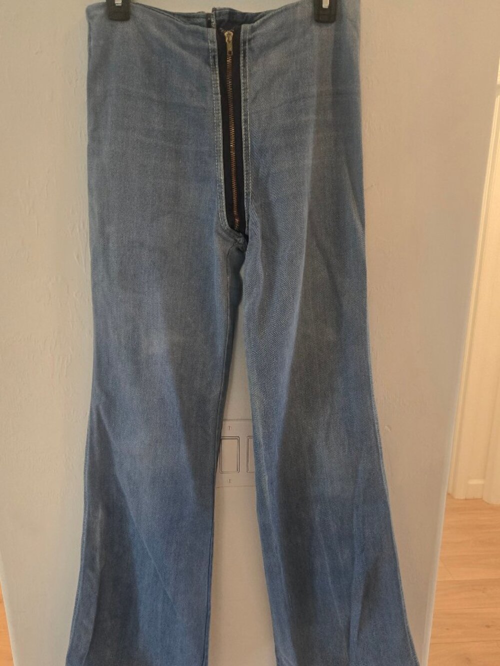 Vintage 70's Rare Riccardo's Menage De Trois jeans front to back Copper zipper